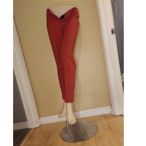 Ann Taylor Pants - Ann Taylor Red Patterned Women's Cropped Pants